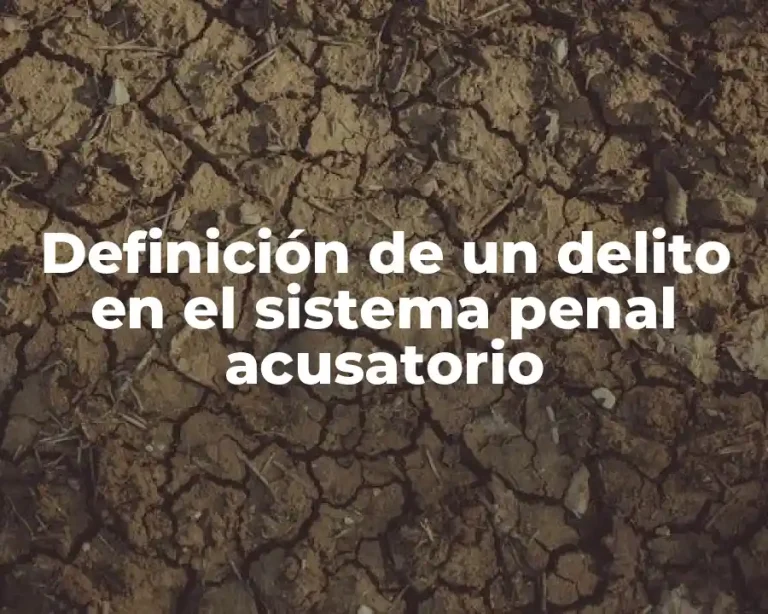 Definición de un delito en el sistema penal acusatorio