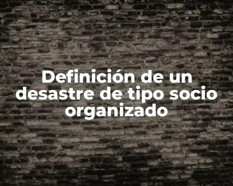 Definición de un desastre de tipo socio organizado