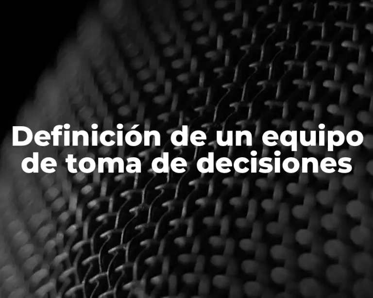 Definición de un equipo de toma de decisiones