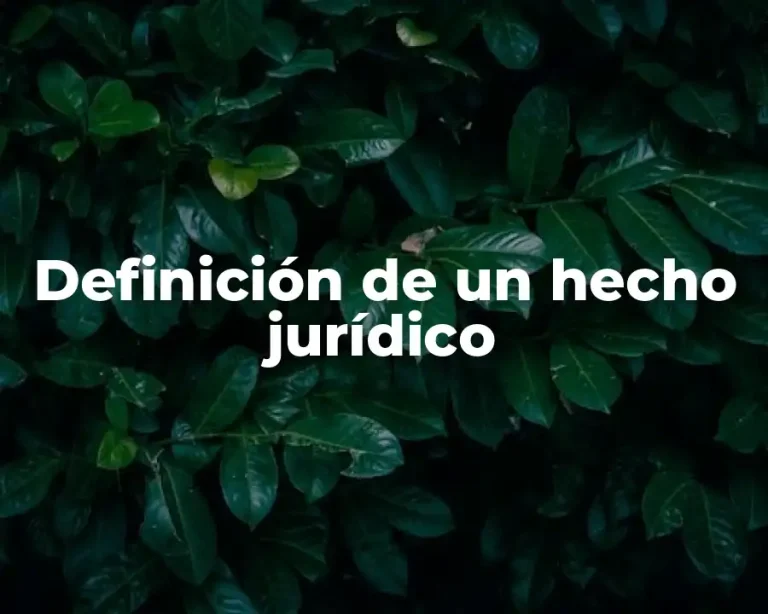 Definición de un hecho jurídico
