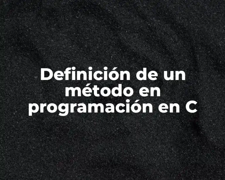 Definición de un método en programación en C