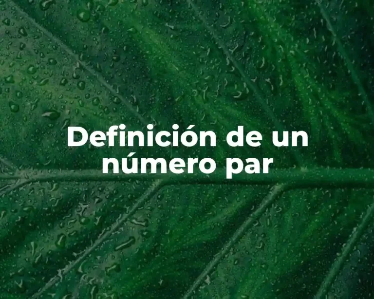 Definición de un número par
