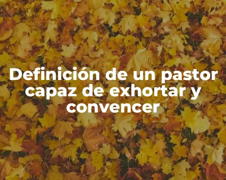 Definición de un pastor capaz de exhortar y convencer