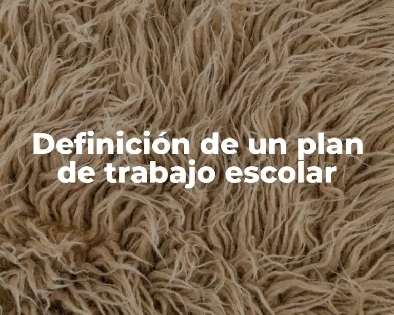 Definición de un plan de trabajo escolar