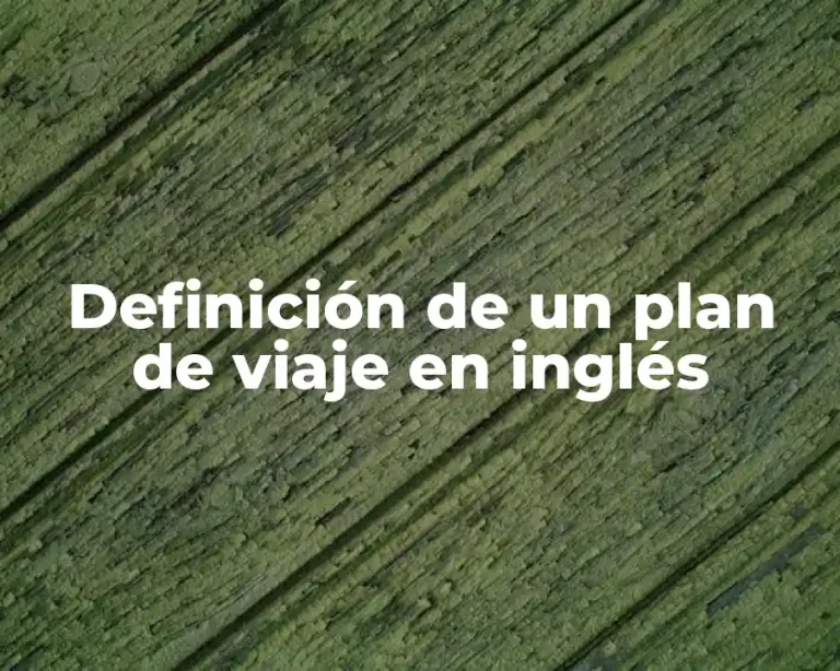 Definición de un plan de viaje en inglés