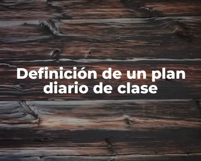 Definición de un plan diario de clase