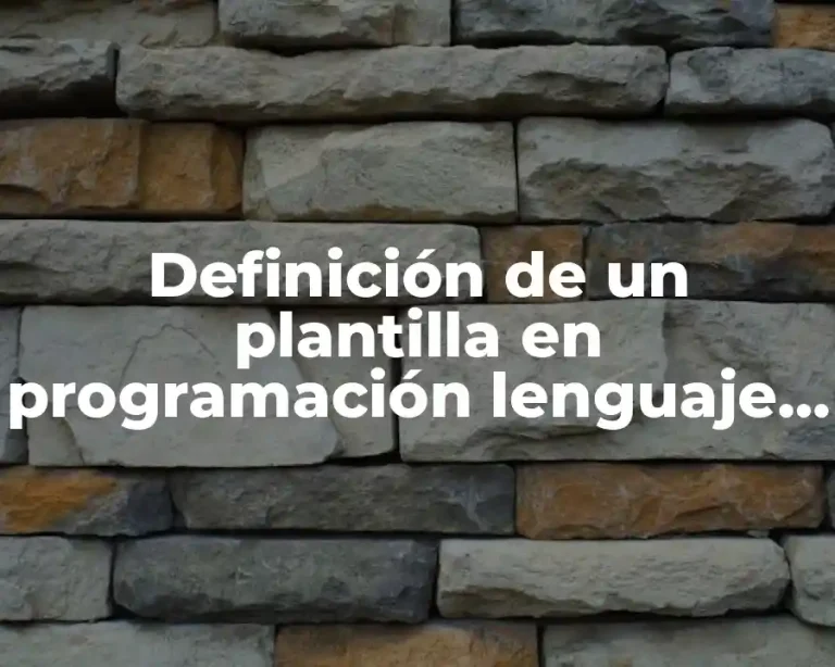 Definición de un plantilla en programación lenguaje Java