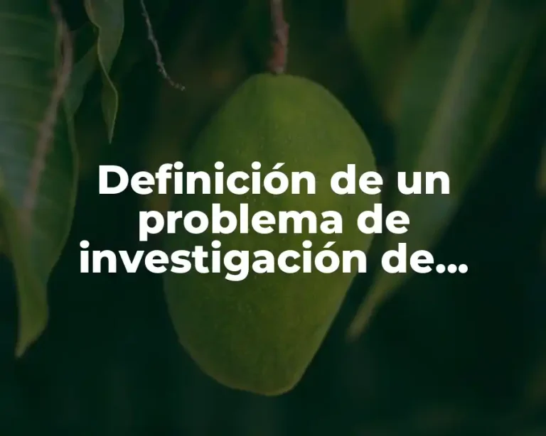 Definición de un problema de investigación de mercado