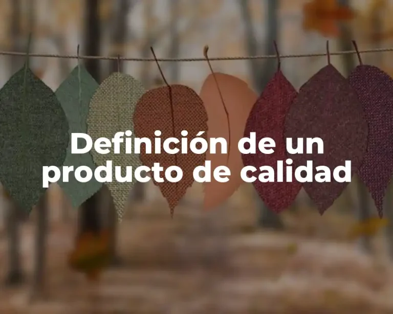 Definición de un producto de calidad