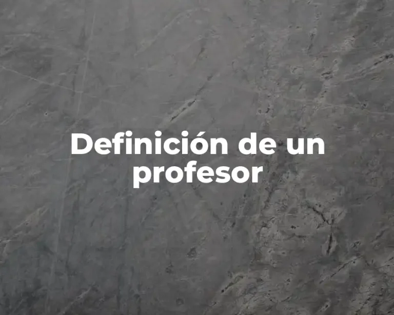Definición de un profesor