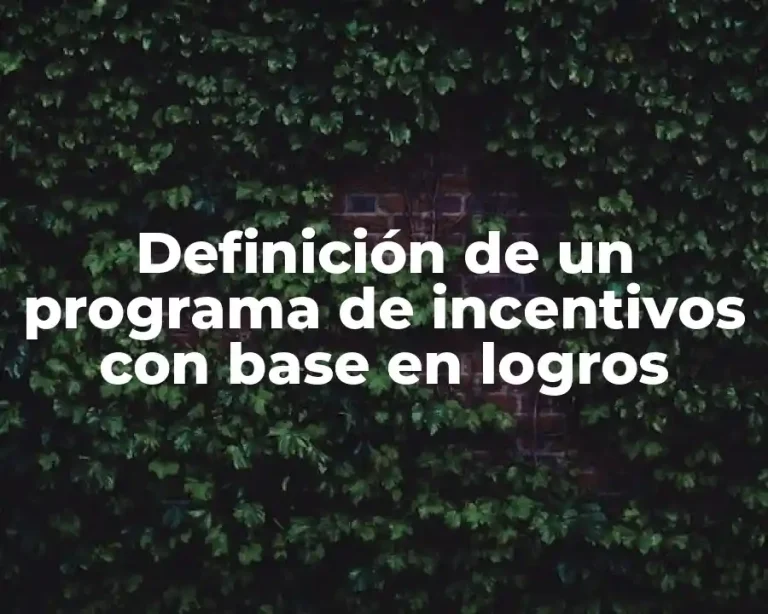 Definición de un programa de incentivos con base en logros