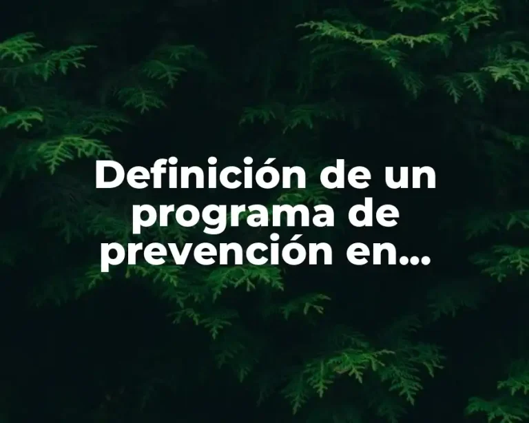Definición de un programa de prevención en adicciones