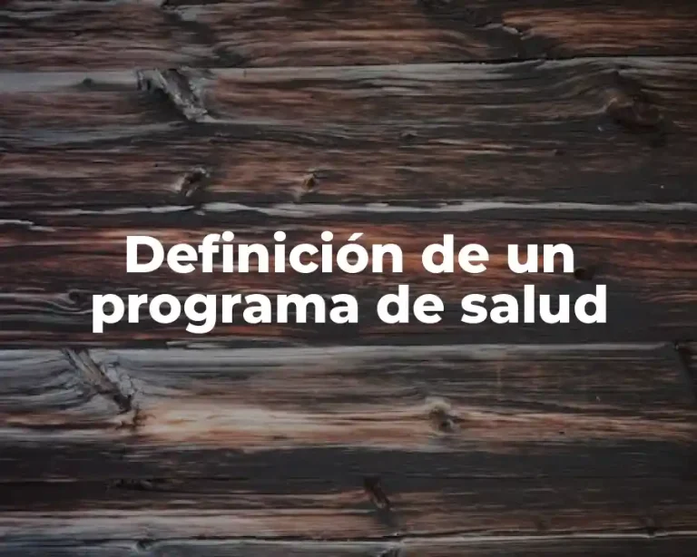 Definición de un programa de salud