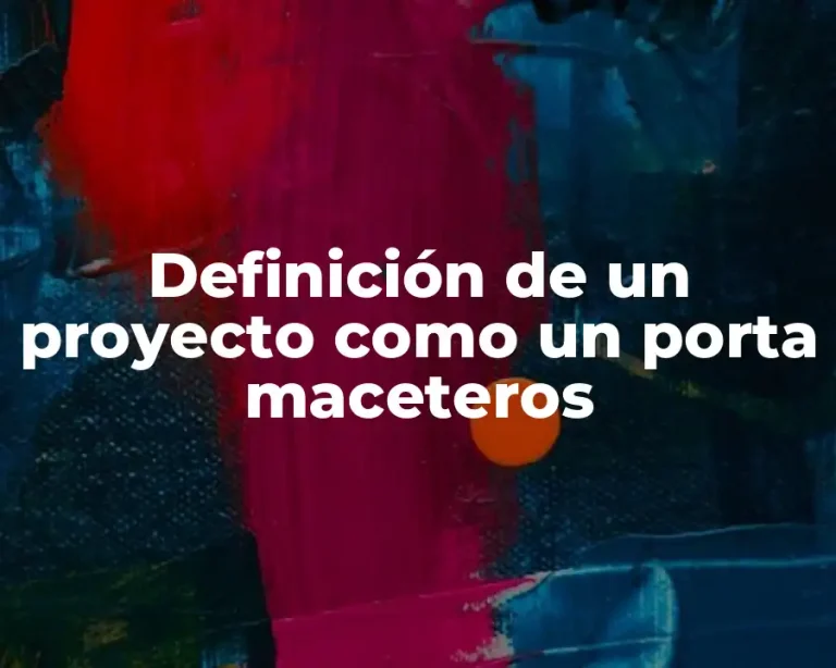 Definición de un proyecto como un porta maceteros