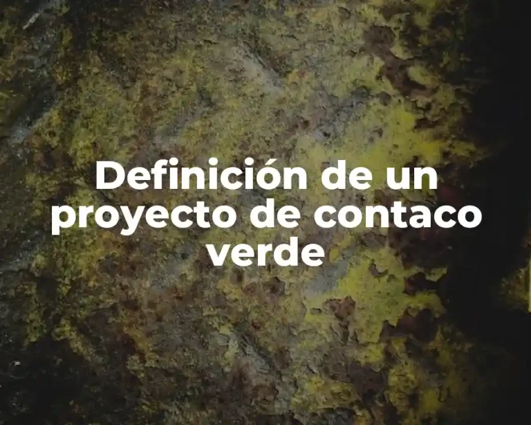 Definición de un proyecto de contaco verde