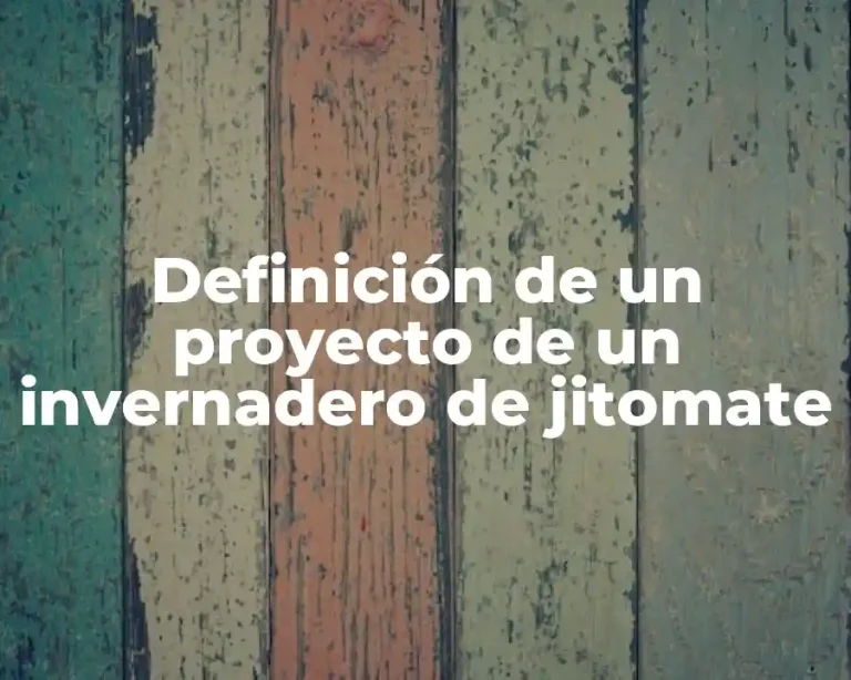 Definición de un proyecto de un invernadero de jitomate