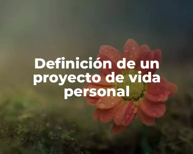 Definición de un proyecto de vida personal
