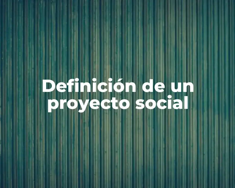 Definición de un proyecto social