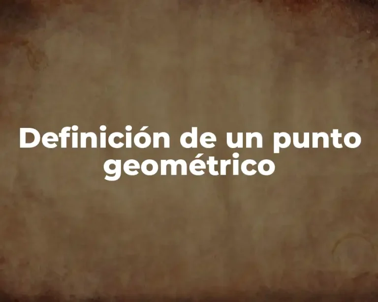 Definición de un punto geométrico