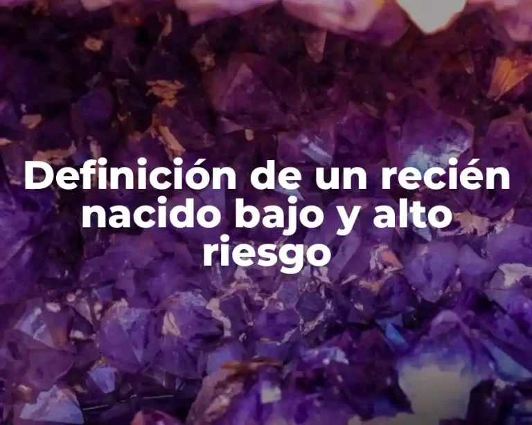 Definición de un recién nacido bajo y alto riesgo