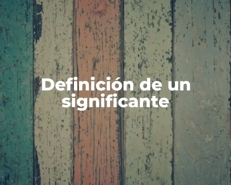 Definición de un significante