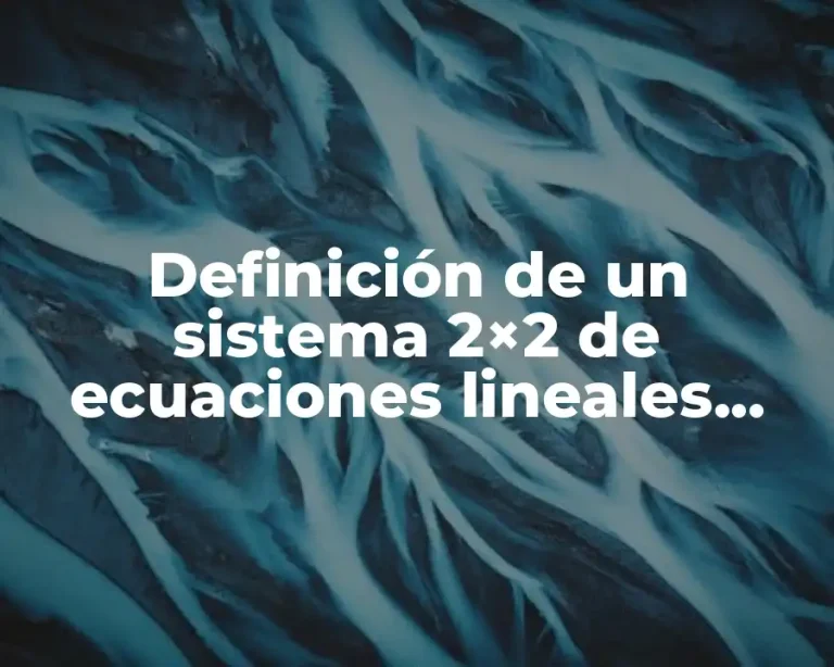 Definición de un sistema 2×2 de ecuaciones lineales simultáneas