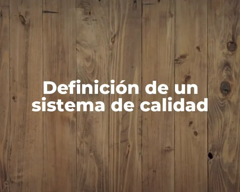 Definición de un sistema de calidad