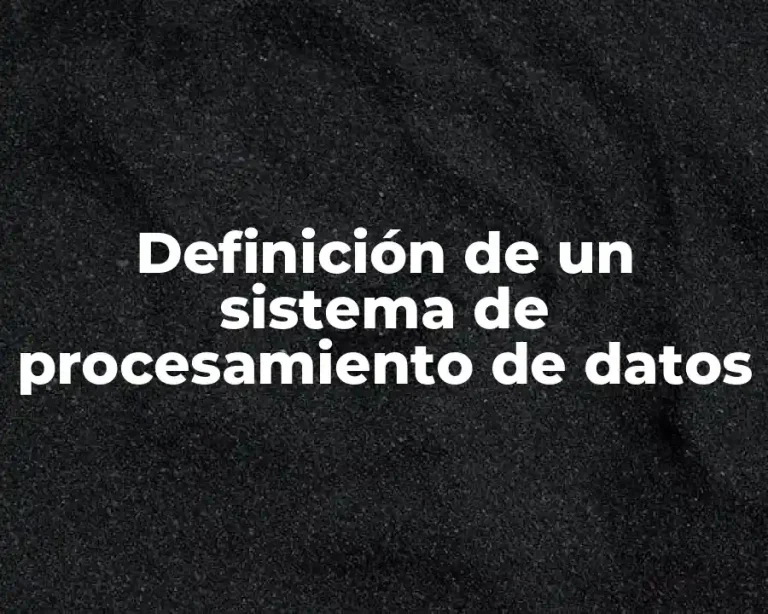 Definición de un sistema de procesamiento de datos