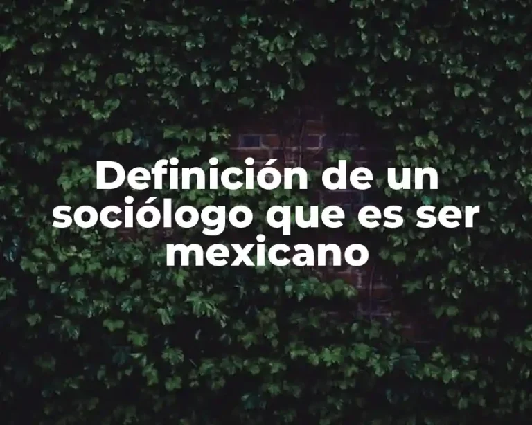 Definición de un sociólogo que es ser mexicano