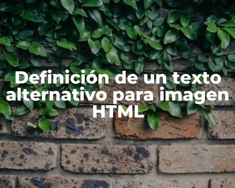 Definición de un texto alternativo para imagen HTML