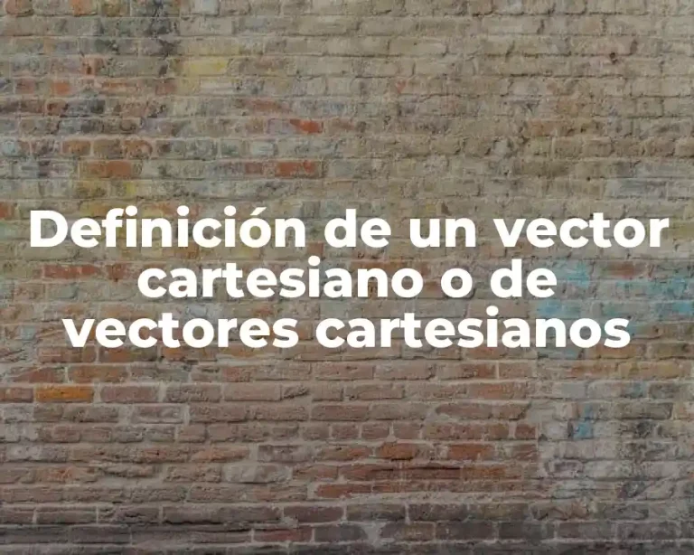 Definición de un vector cartesiano o de vectores cartesianos