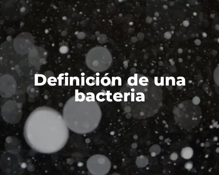 Definición de una bacteria