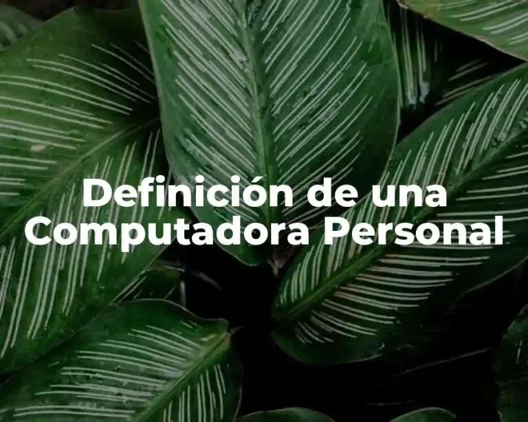 Definición de una Computadora Personal