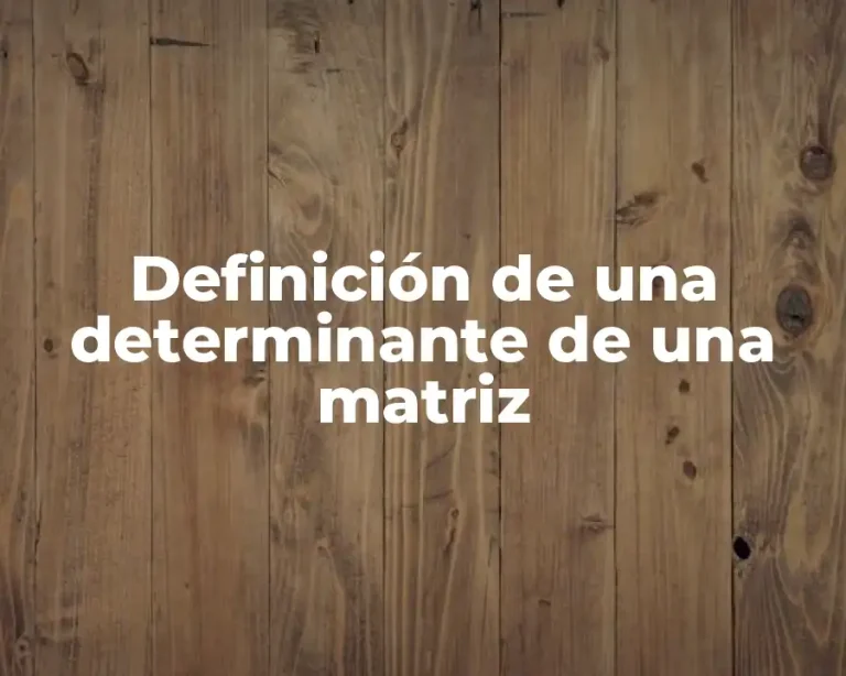 Definición de una determinante de una matriz