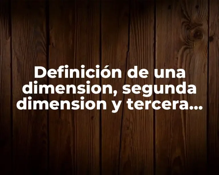 Definición de una dimension, segunda dimension y tercera dimension