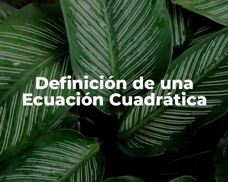 Definición de una Ecuación Cuadrática