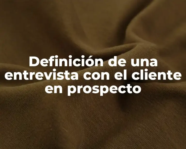 Definición de una entrevista con el cliente en prospecto