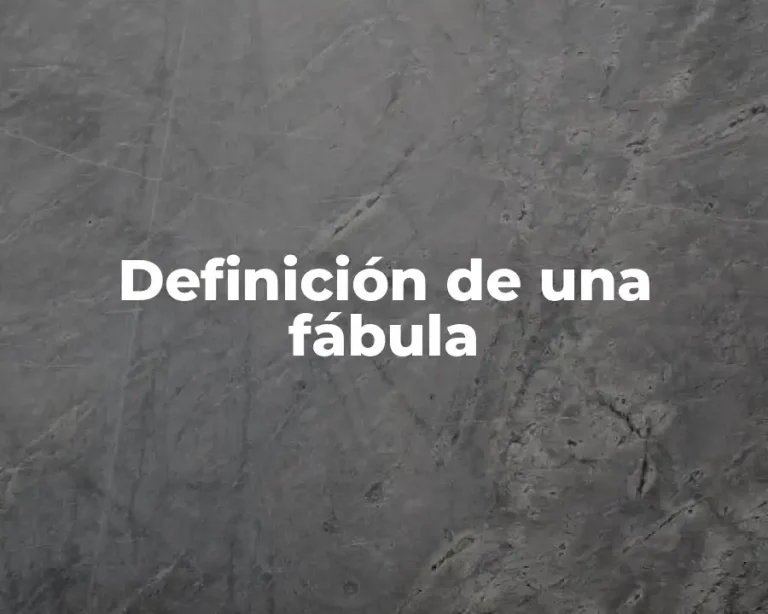 Definición de una fábula