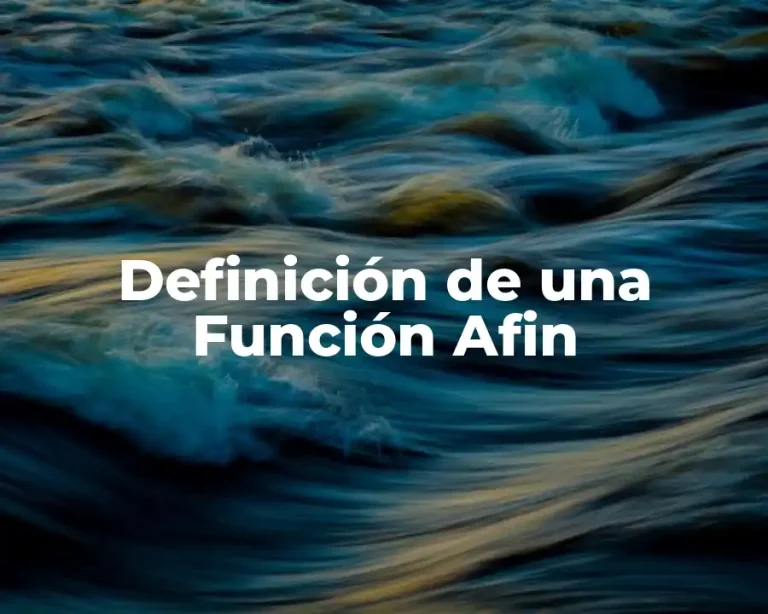 Definición de una Función Afin