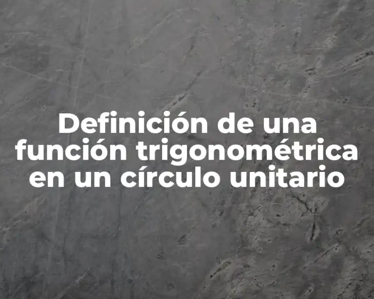 Definición de una función trigonométrica en un círculo unitario