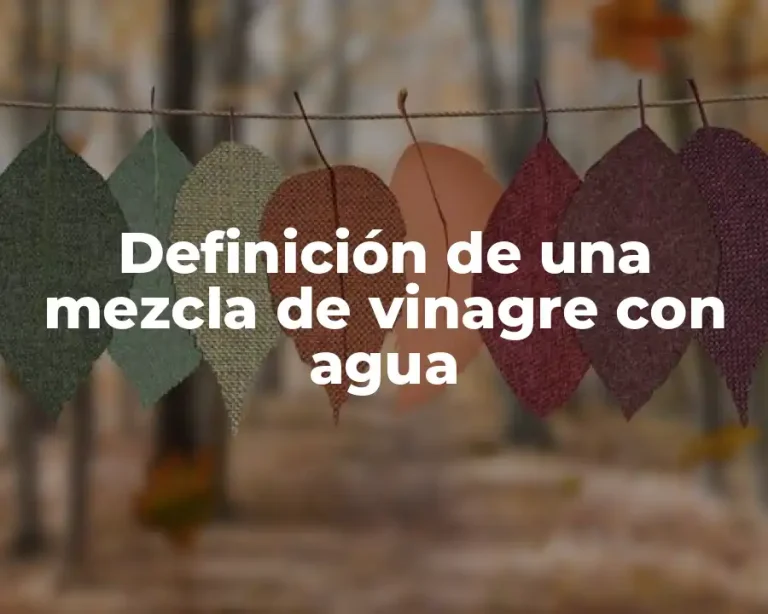 Definición de una mezcla de vinagre con agua