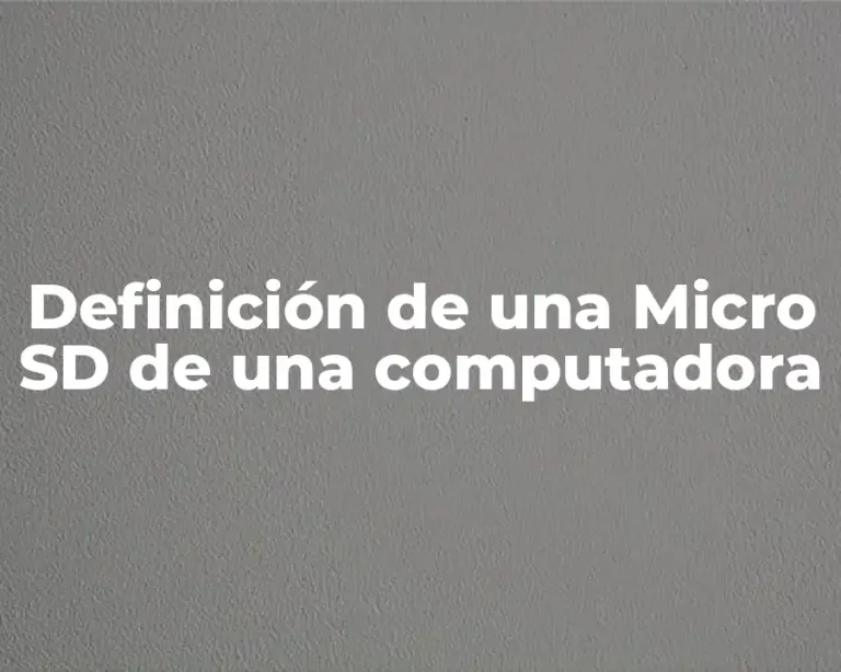 Definición de una Micro SD de una computadora