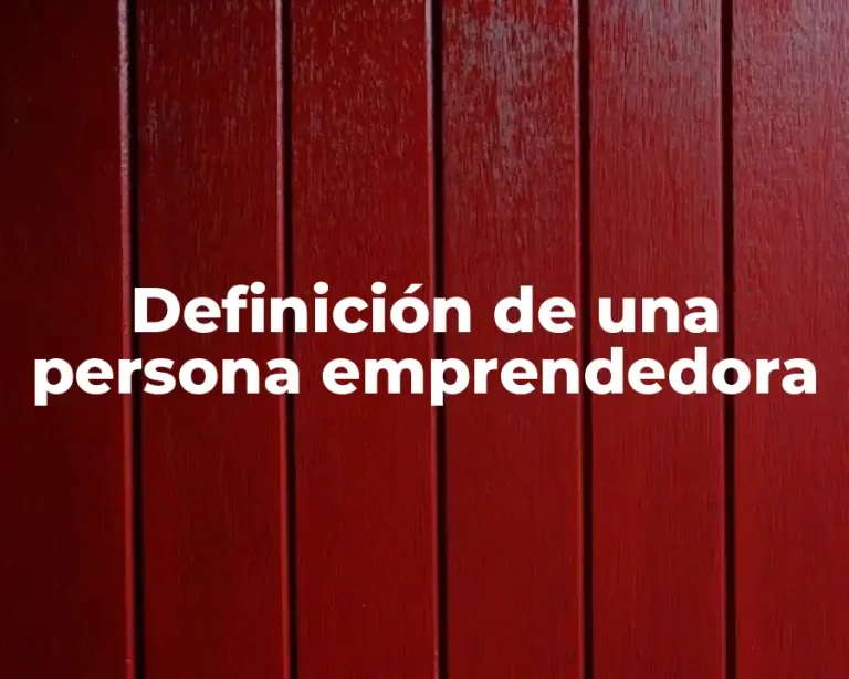 Definición de una persona emprendedora