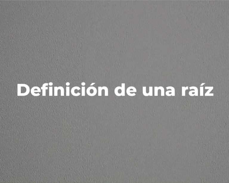 Definición de una raíz