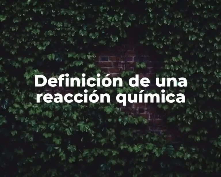 Definición de una reacción química