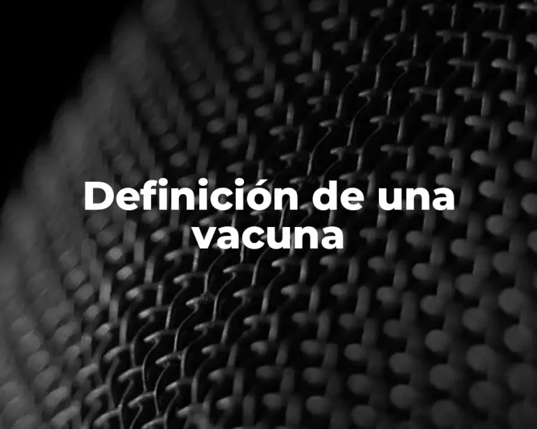 Definición de una vacuna