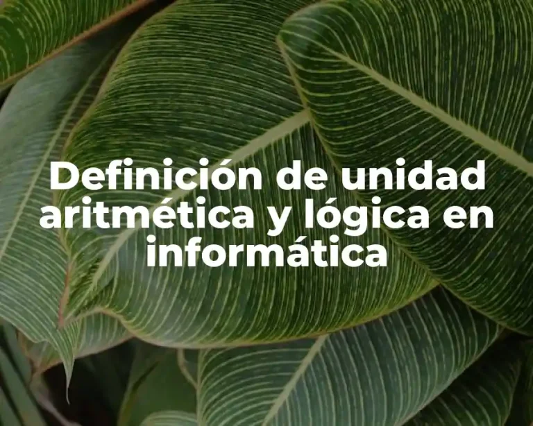 Definición de unidad aritmética y lógica en informática