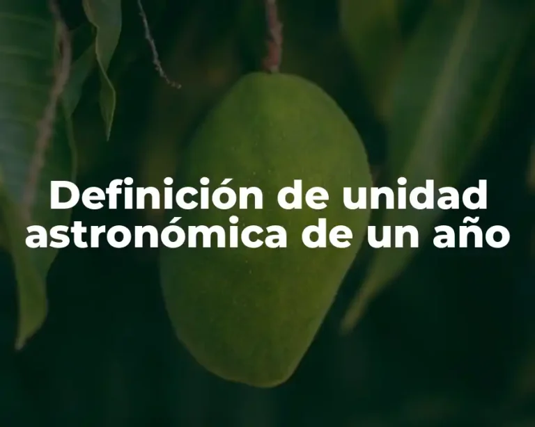 Definición de unidad astronómica de un año