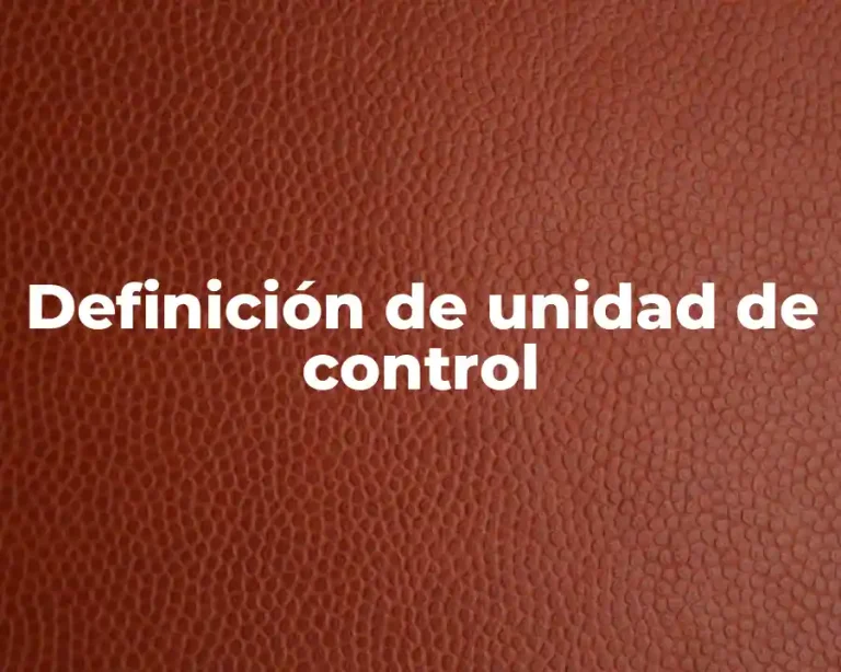 Definición de unidad de control