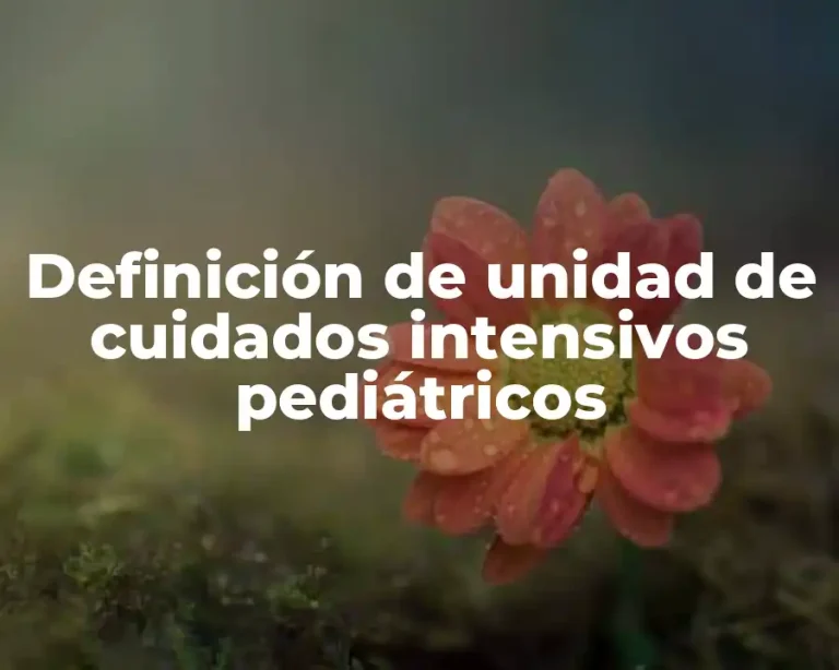 Definición de unidad de cuidados intensivos pediátricos